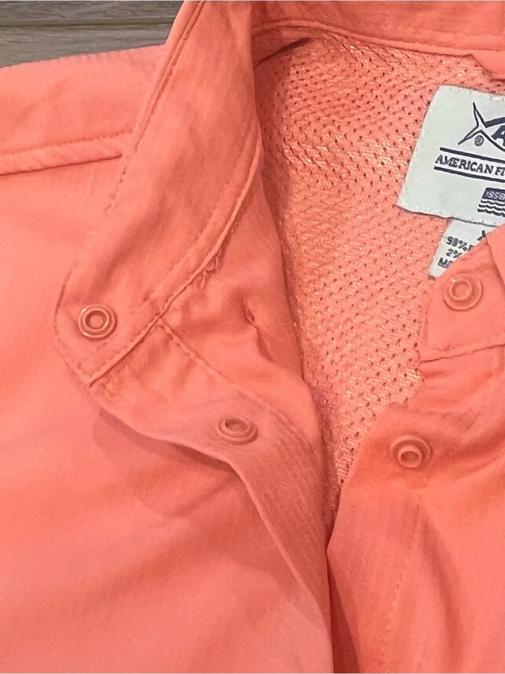 American Fishing Tackle Co Coral Pink Short-Sleeve Performance Button-Down Shirt